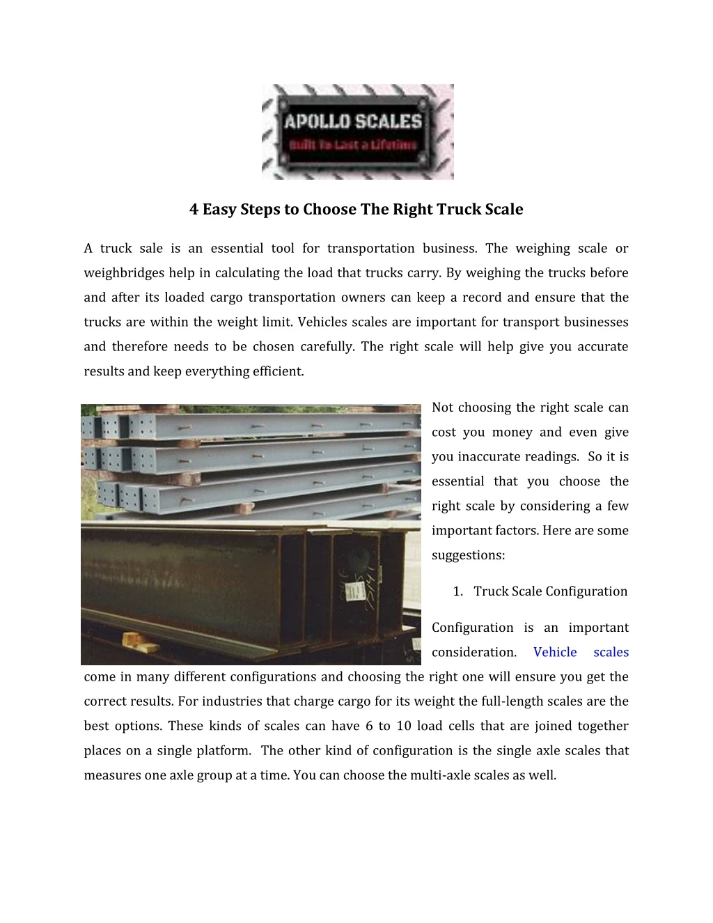 4 easy steps to choose the right truck scale