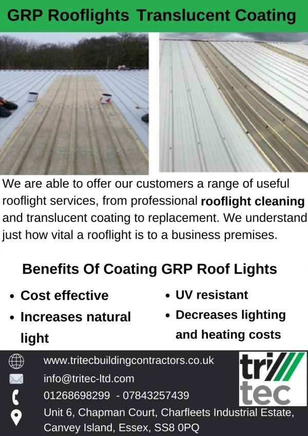 GRP Rooflights Translucent Coating