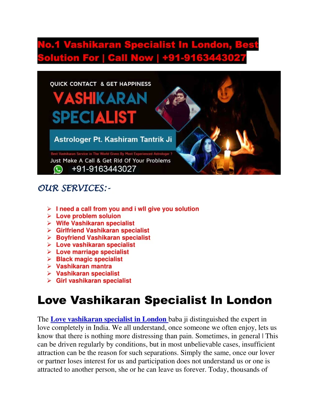 no 1 vashikaran specialist in london best
