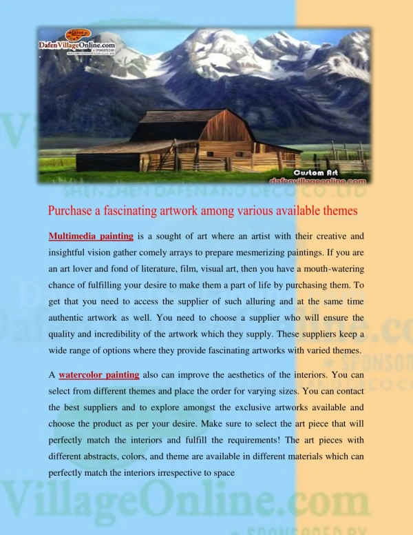 multimedia painting is a sought of art where