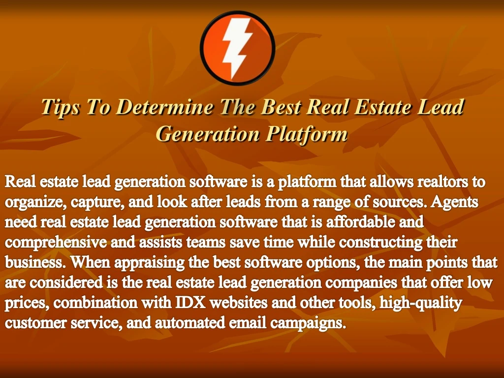 tips to determine the best real estate lead generation platform