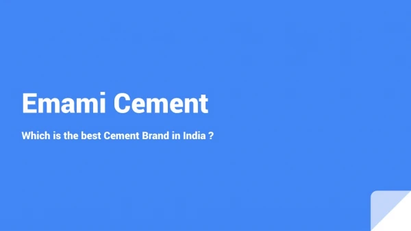 Which is the best Cement Brand in India