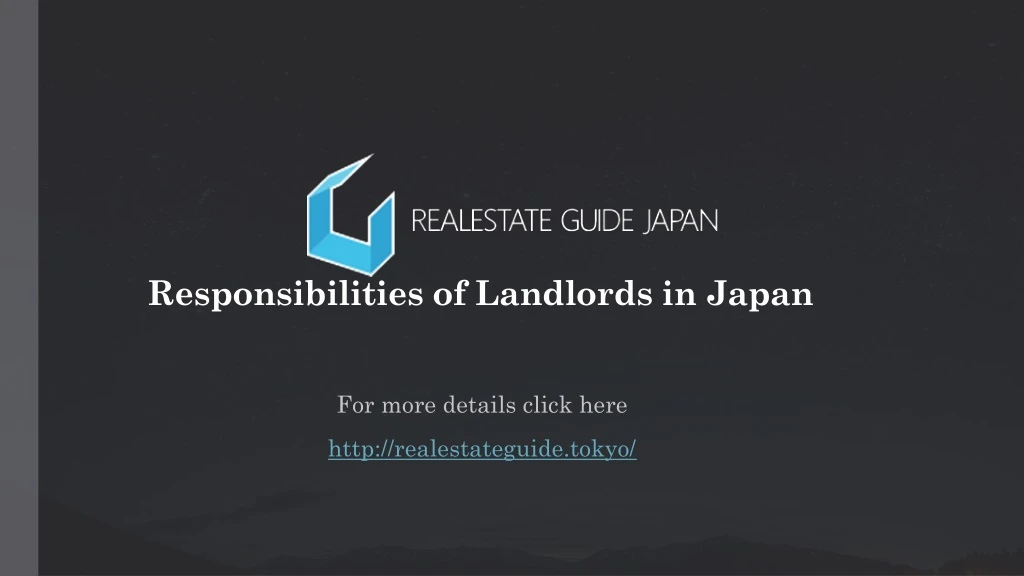 responsibilities of landlords in japan