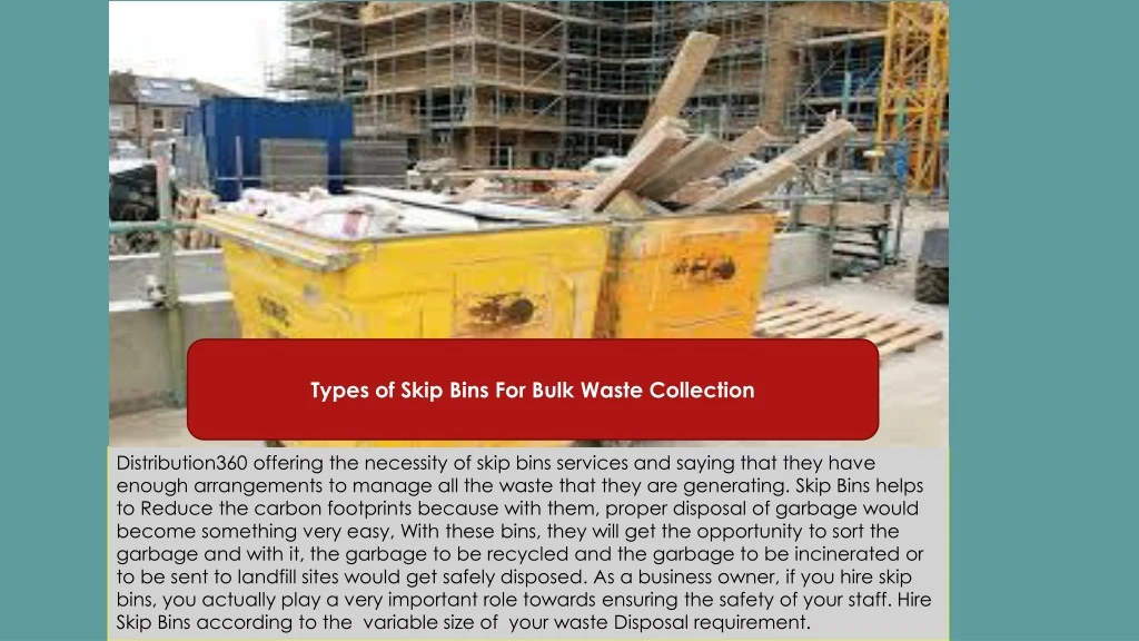 types of skip bins for bulk waste collection