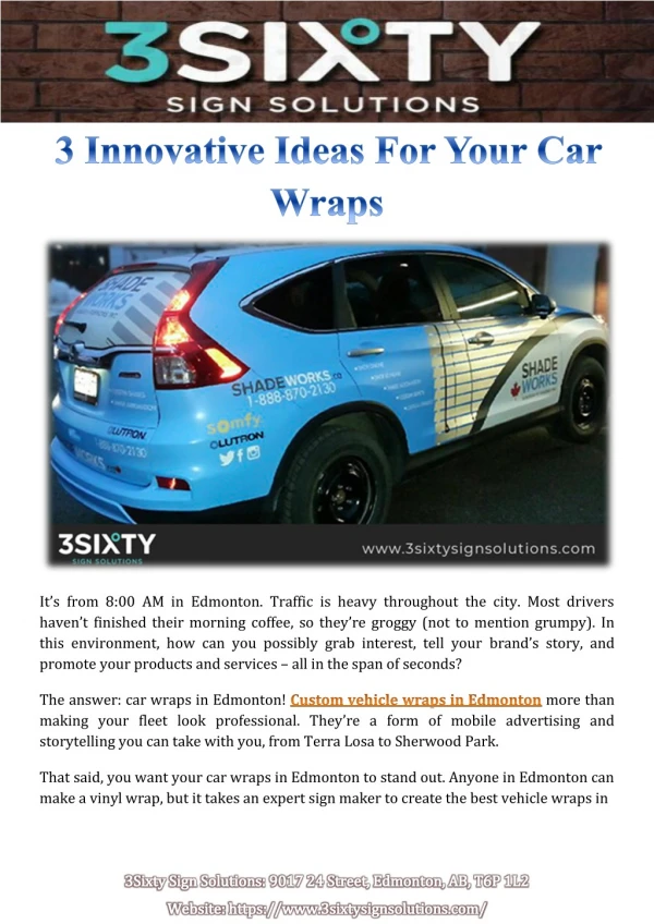3 Innovative Ideas For Your Car Wraps