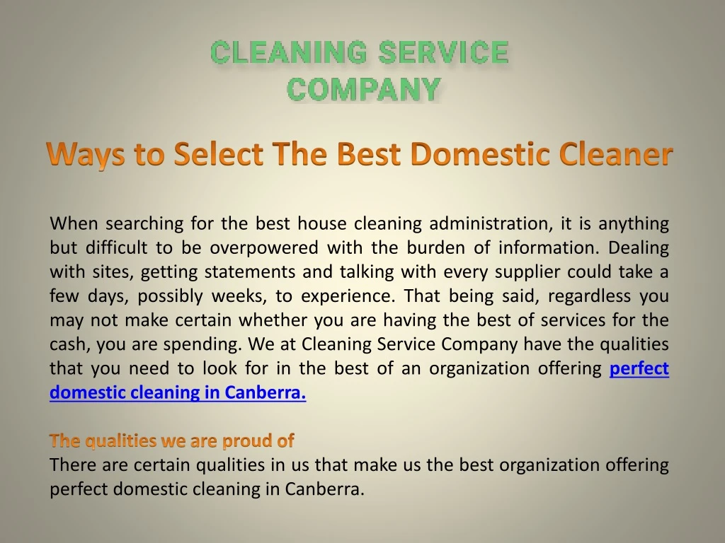 when searching for the best house cleaning