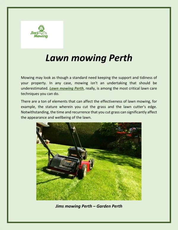 Lawn mowing Perth
