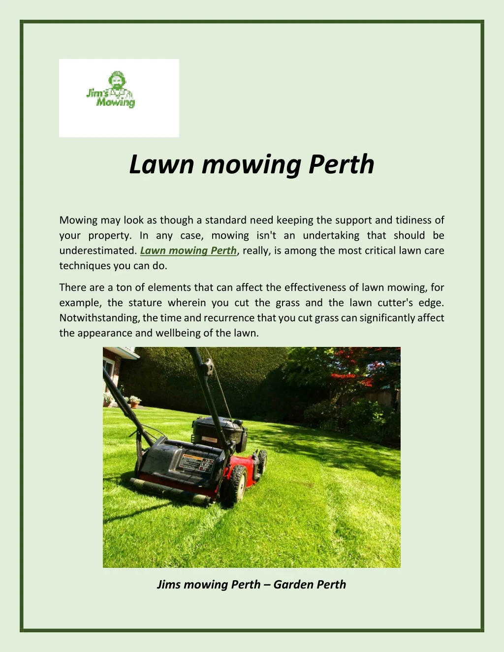 lawn mowing perth