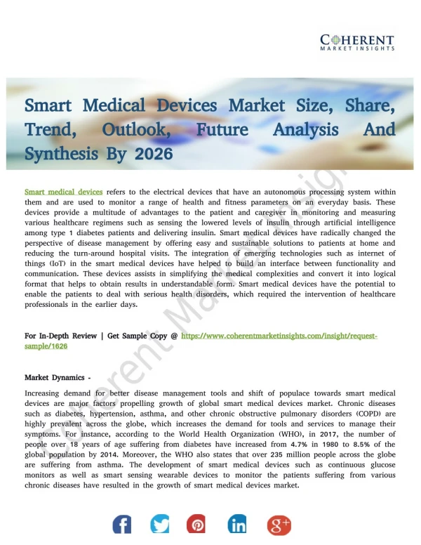 Smart Medical Devices Market Significant Futuristic Trends and Opportunities 2026