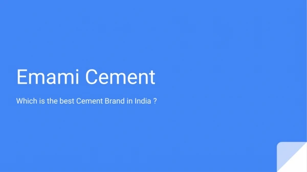 Which is the best Cement Brand in India?