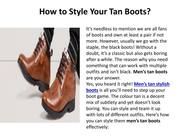 How to Style Your Tan Boots?