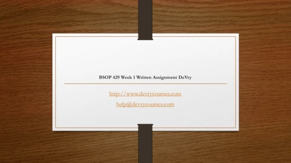 bsop 429 week 1 written assignment devry