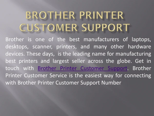 Brother Printer Customer Support