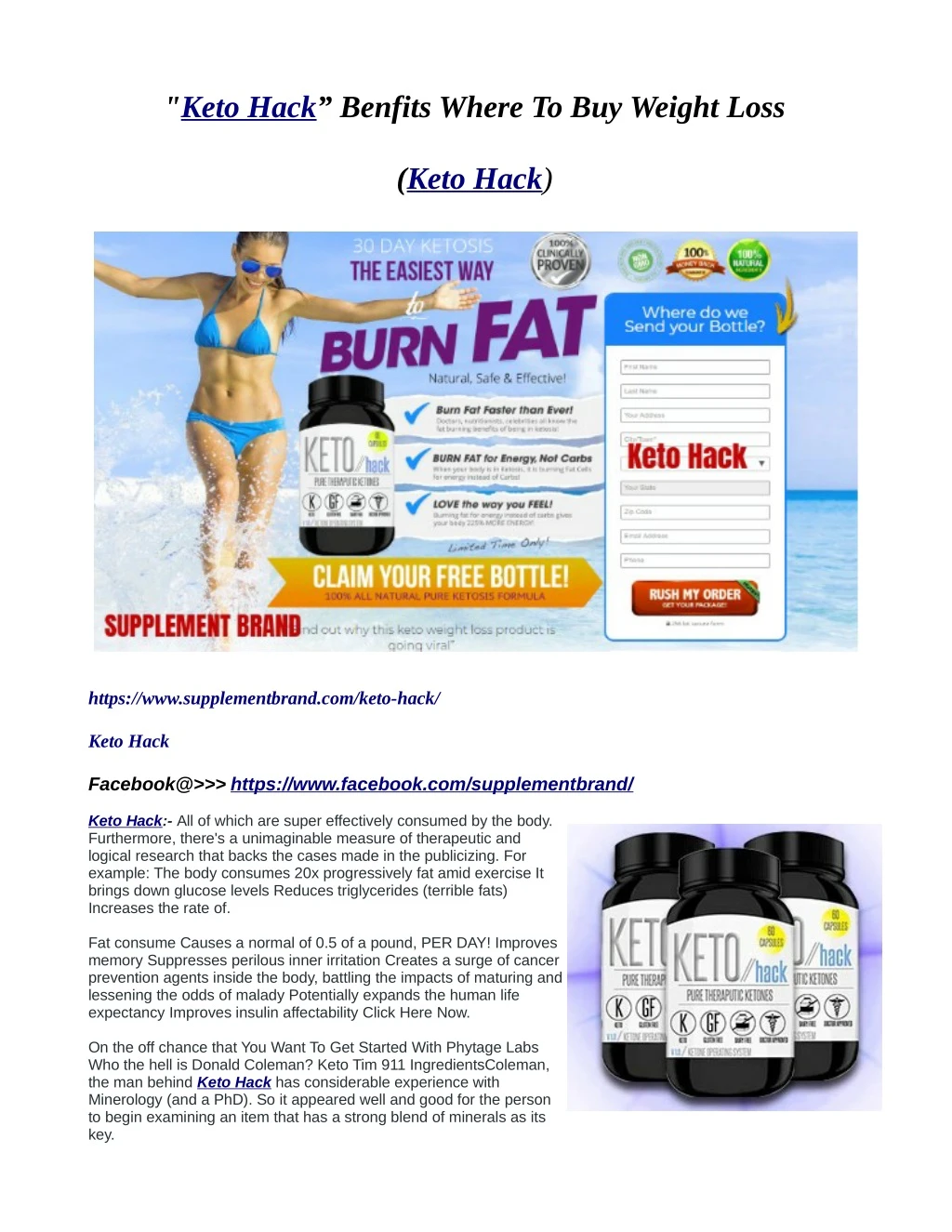 keto hack benfits where to buy weight loss