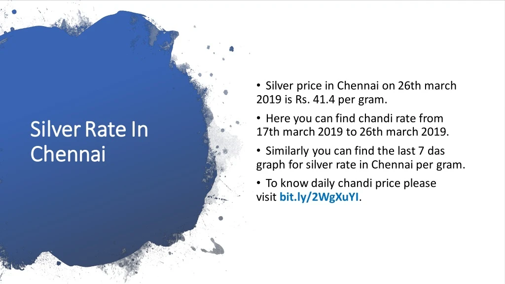 silver price in chennai on 26th march 2019