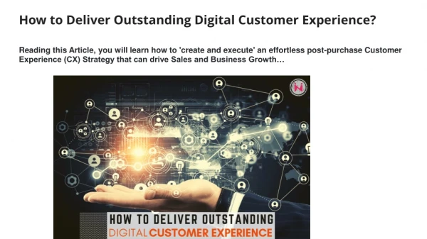How to Deliver Outstanding Digital Customer Experience?