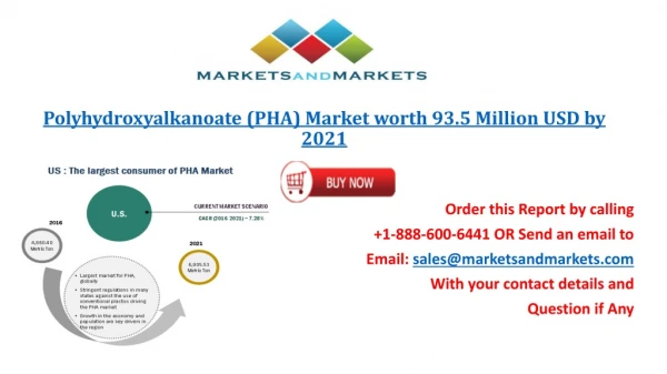 Polyhydroxyalkanoate (PHA) Market worth 93.5 Million USD by 2021