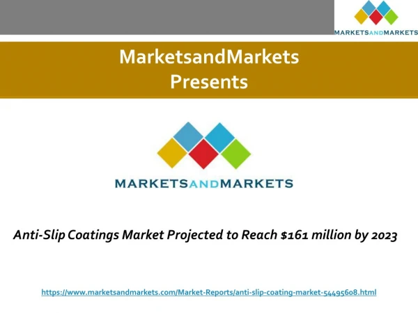 Anti-Slip Coatings Market Projected to Reach $161 million by 2023
