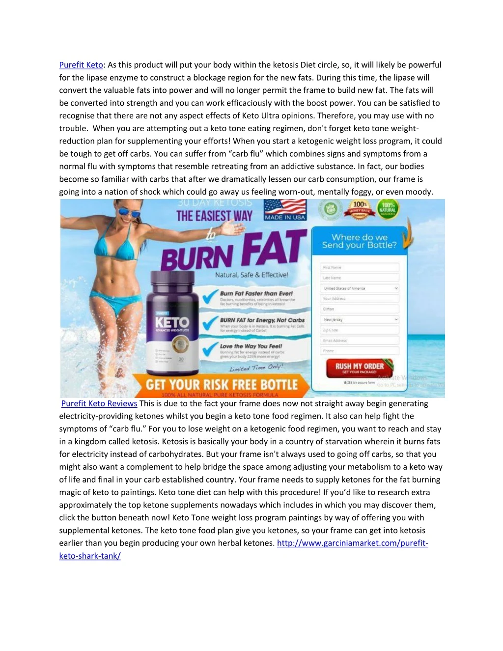 purefit keto as this product will put your body