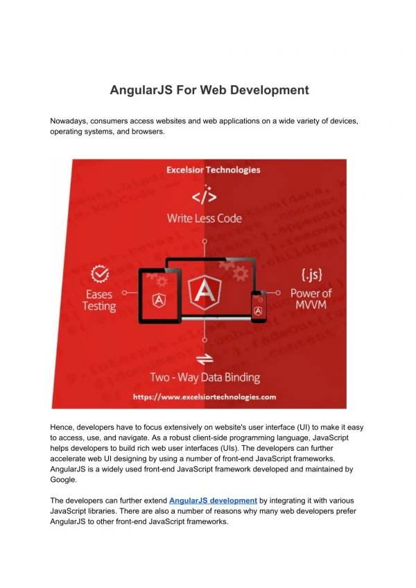 AngularJS For Web Development - Excelsior Technologies