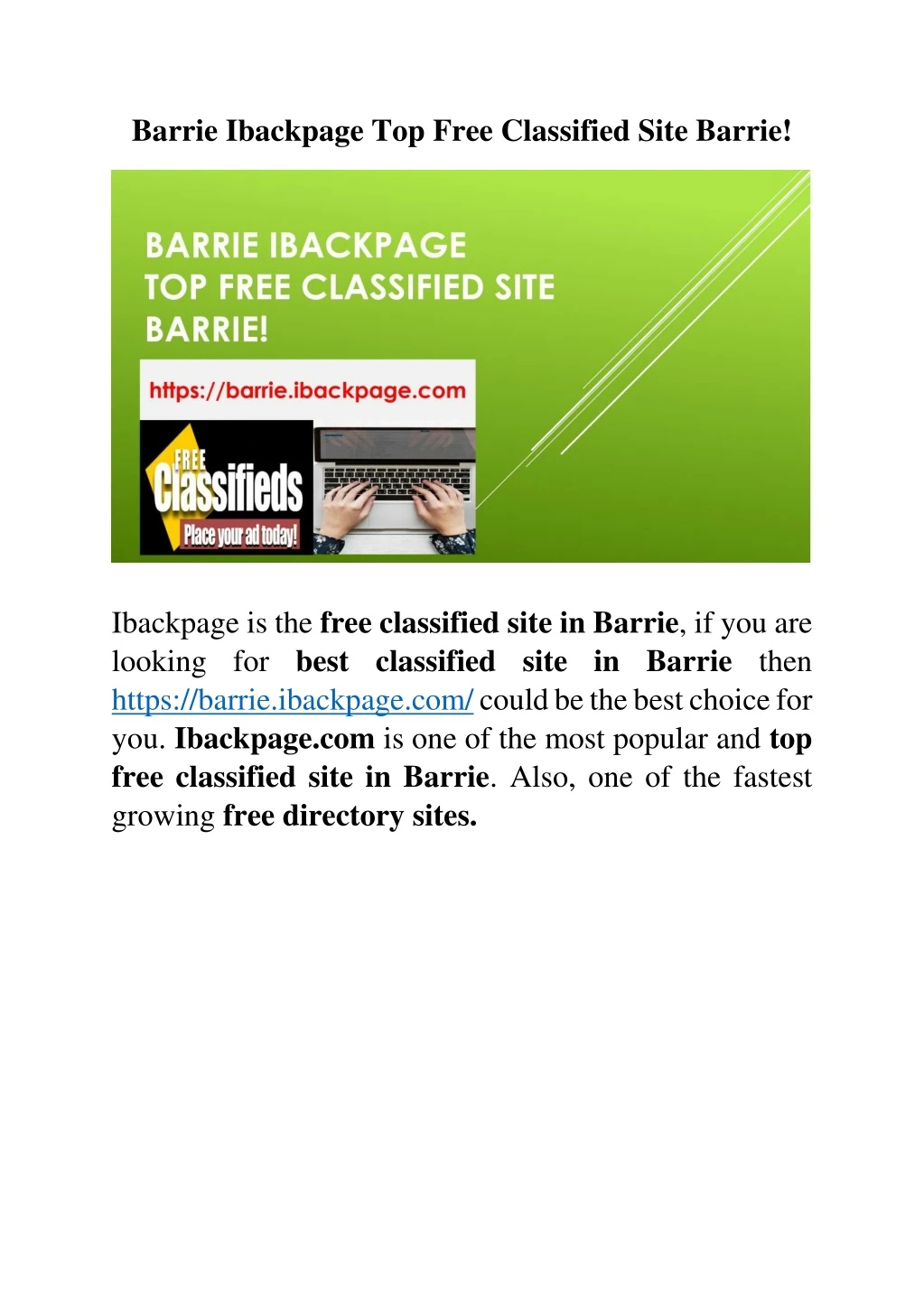 barrie ibackpage top free classified site barrie