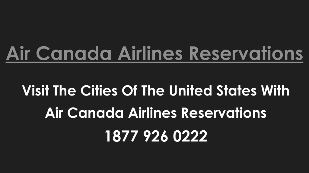 air canada airlines reservations