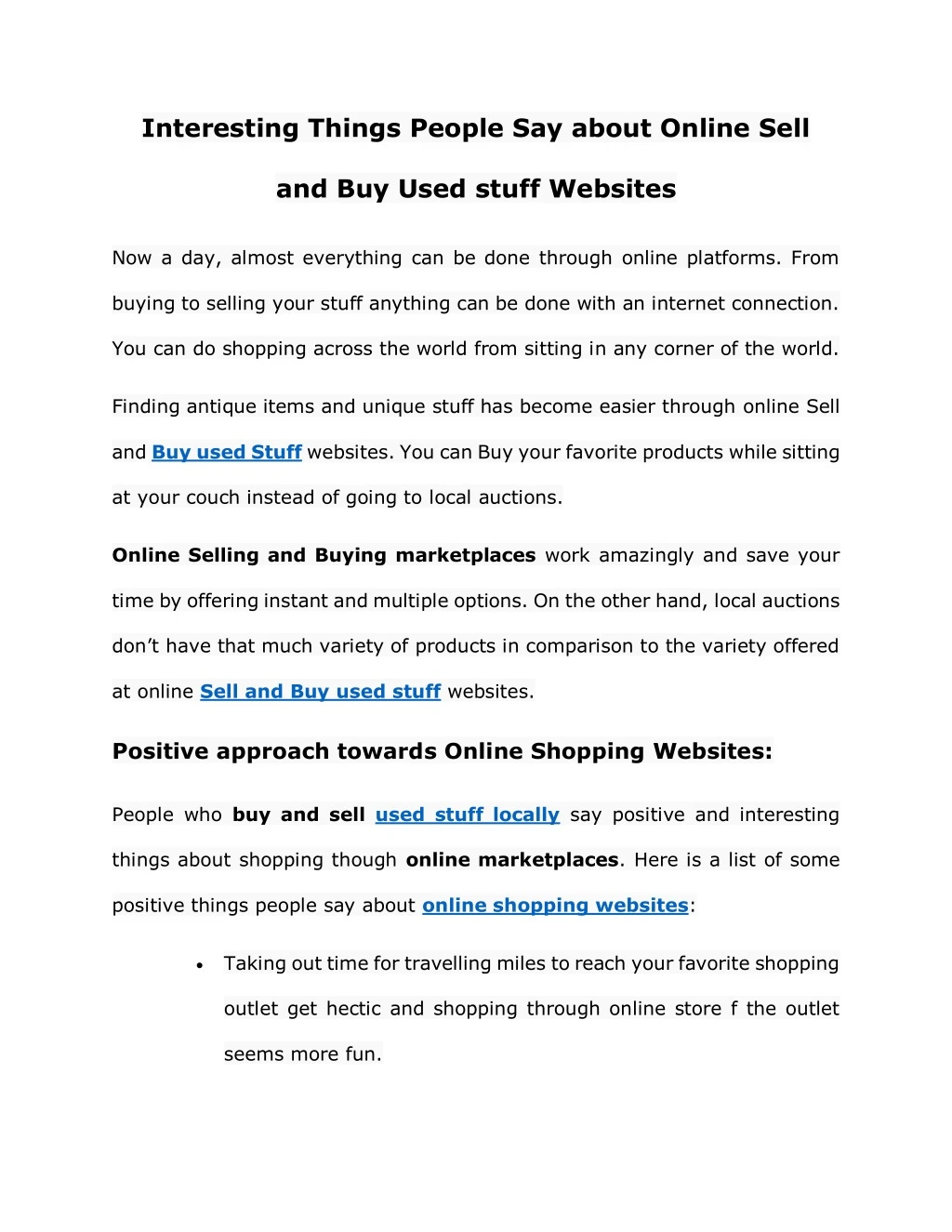 interesting things people say about online sell