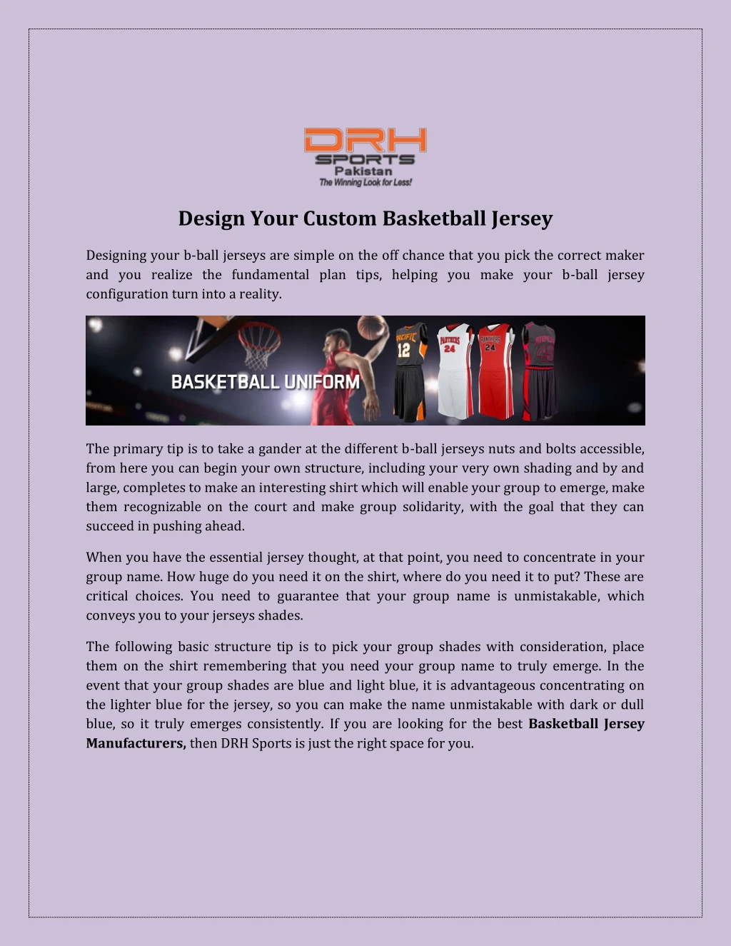 design your custom basketball jersey