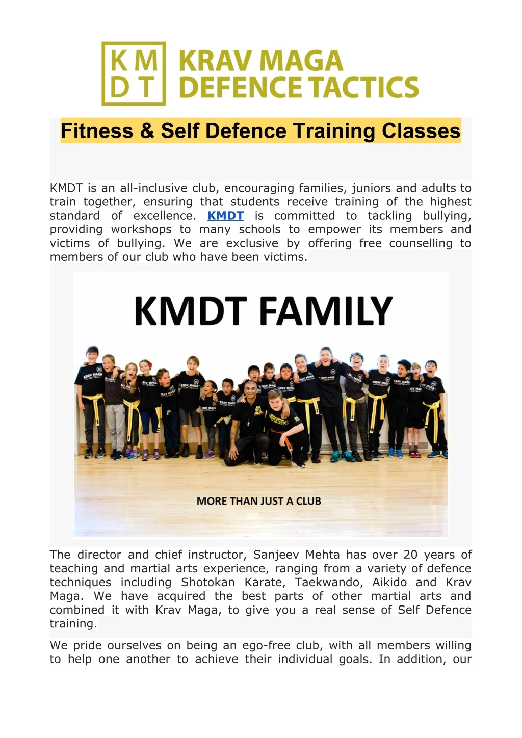 fitness self defence training classes