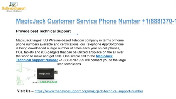 MagicJack cares 1(888)626-6555 Magicjack customer service