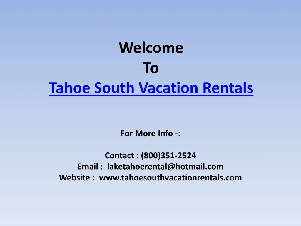 welcome to tahoe south vacation rentals