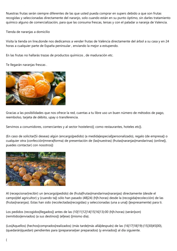 La más dulces naranjas, desde la huerta a tu domicilio en 48 Horas. Ahora en línea