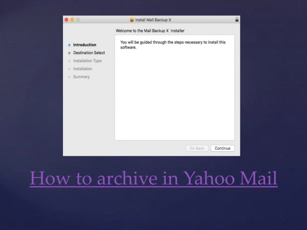 How to archive Yahoo email