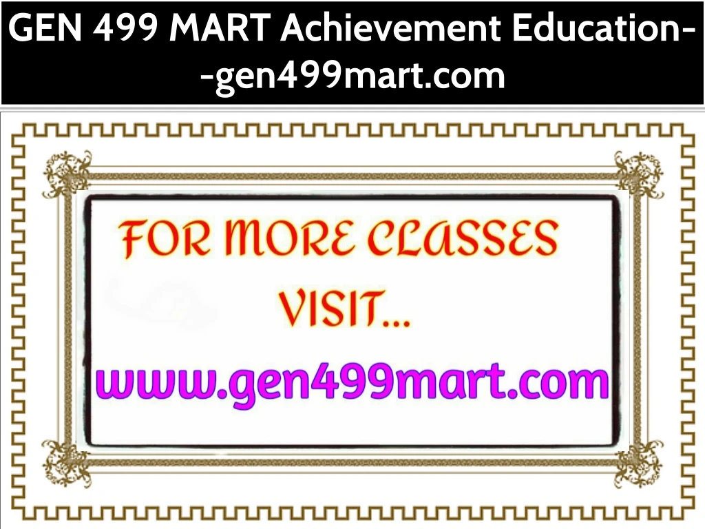 gen 499 mart achievement education gen499mart com