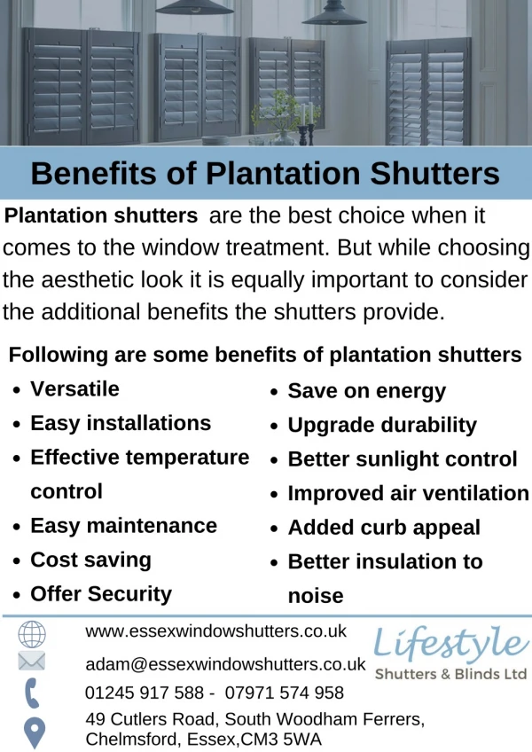 Benefits of Plantation Shutters