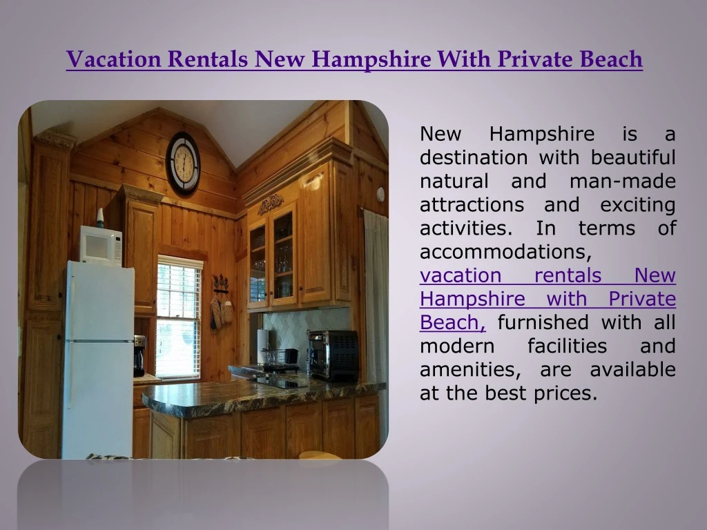 vacation rentals new hampshire with private beach