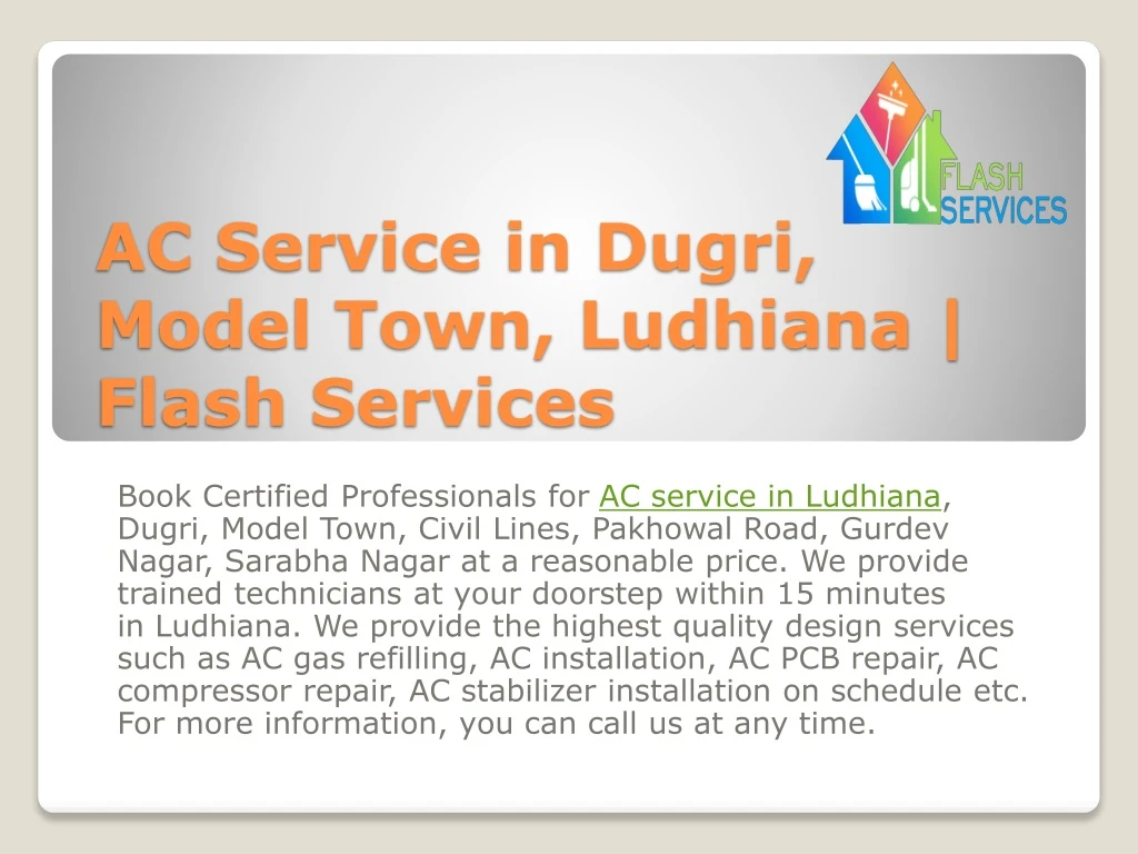 ac service in dugri model town ludhiana flash services