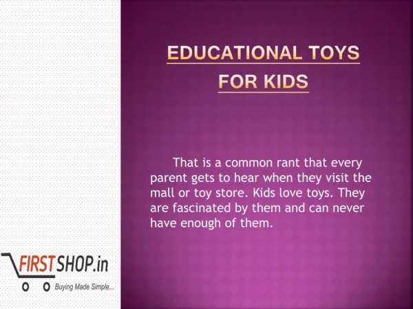 Educational Toys For Kids-First Shop