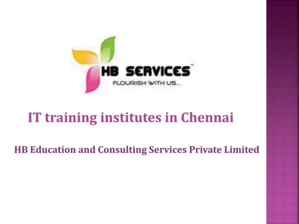 IT training institutes in Chennai