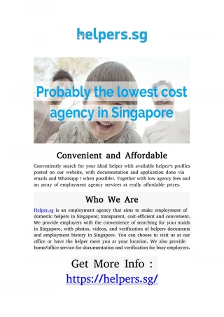 Cheapest Maid Agency in Singapore? - slide 1