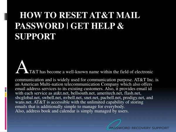 How to Reset AT&T Mail Password
