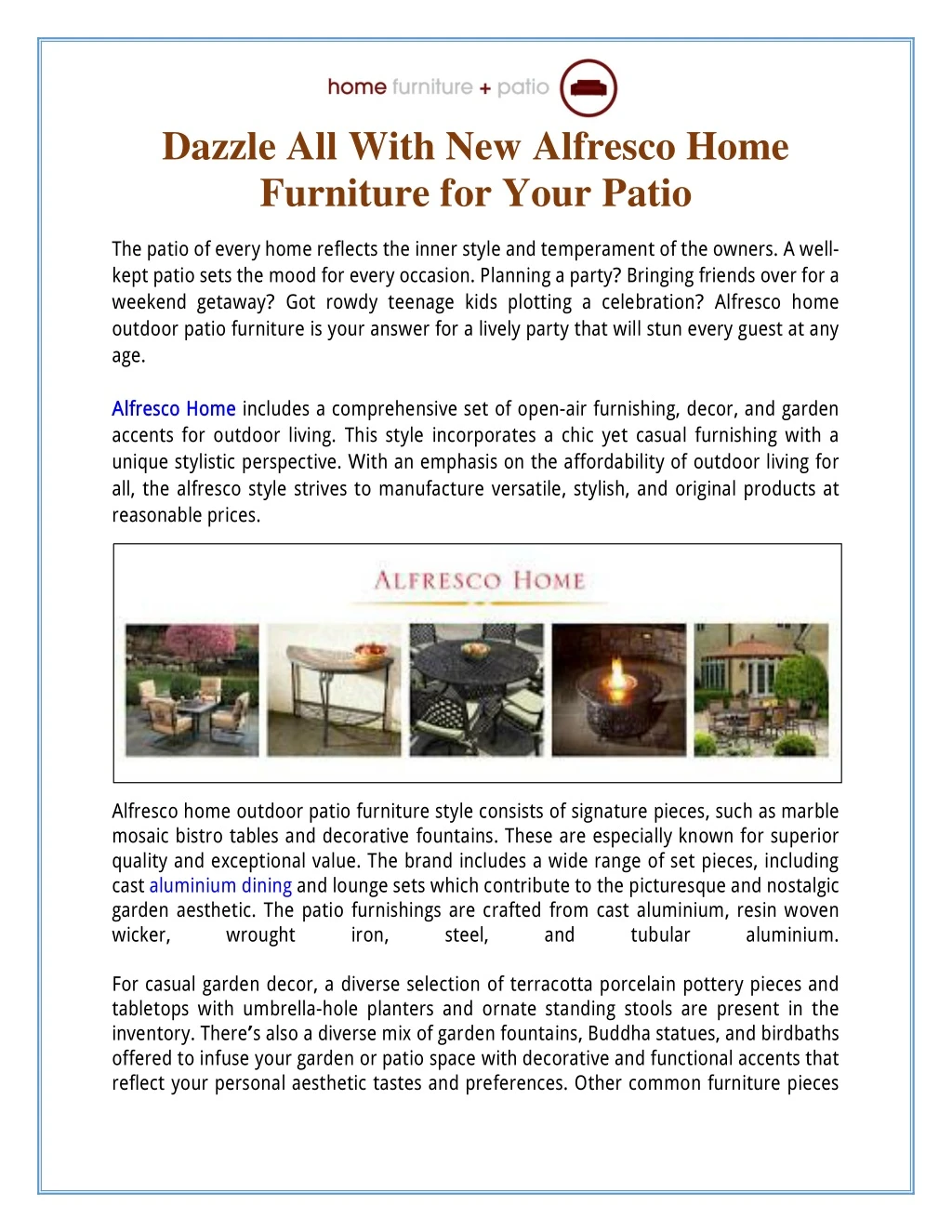 dazzle all with new alfresco home furniture