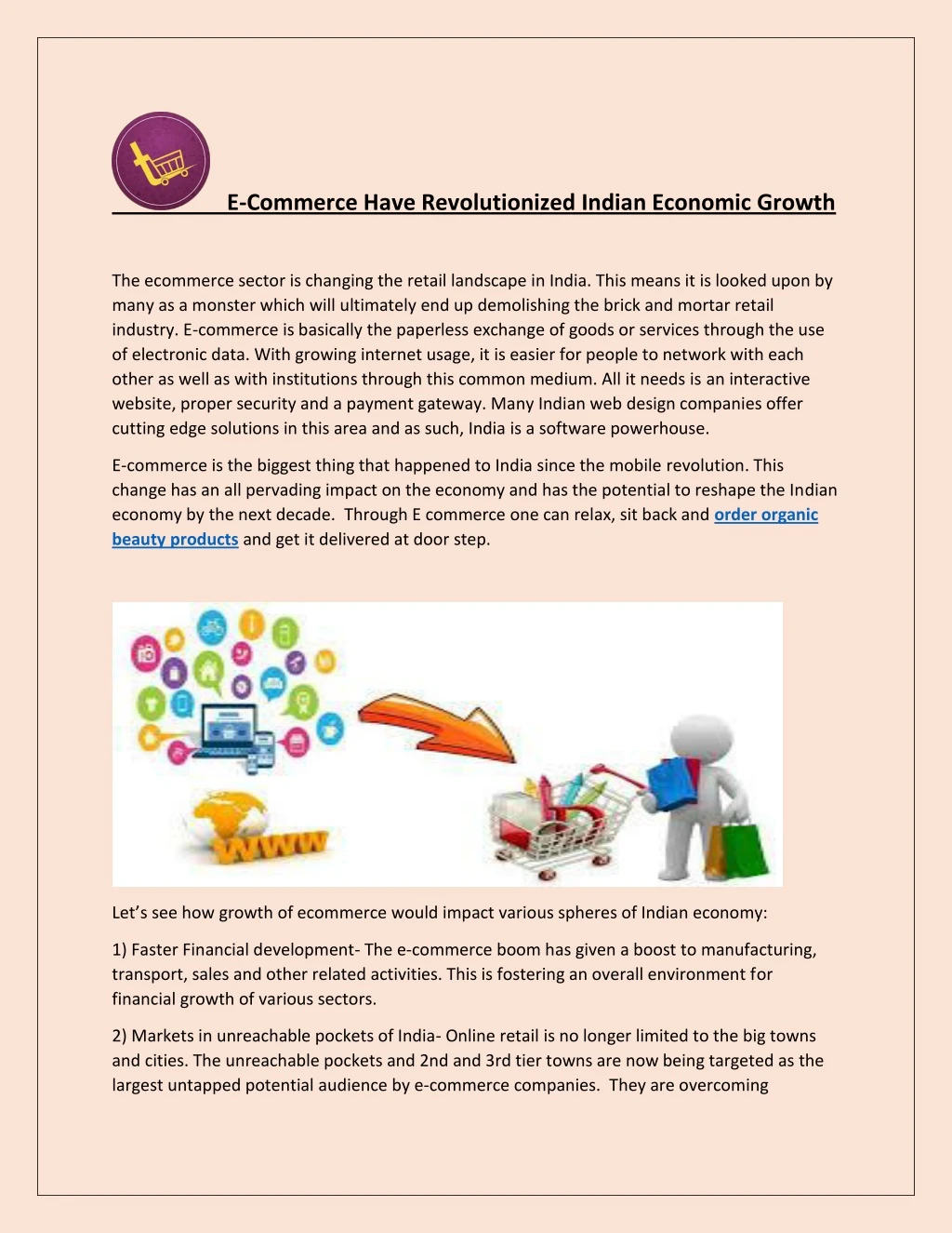 e commerce have revolutionized indian economic