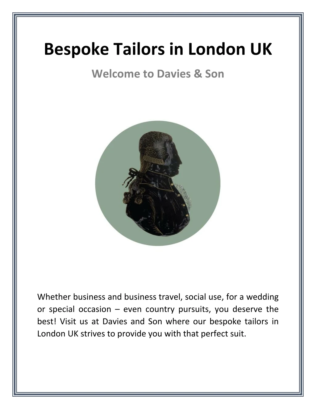 bespoke tailors in london uk