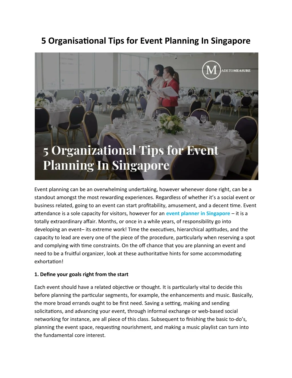 5 organisational tips for event planning