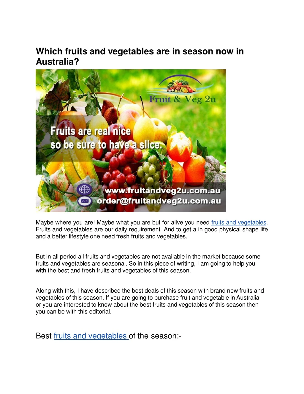 which fruits and vegetables are in season