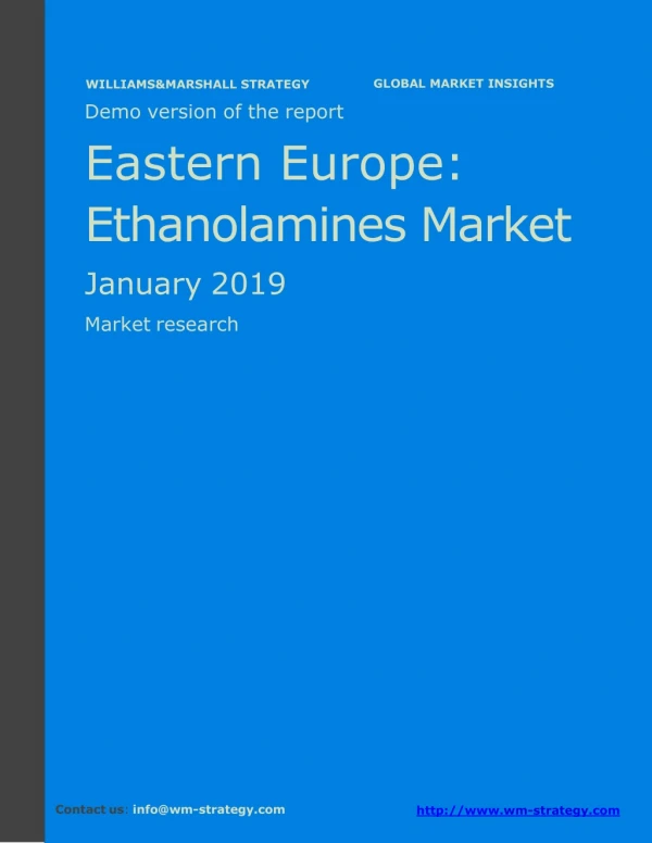 WMStrategy Demo Eastern Europe Ethanolamines Market January 2019