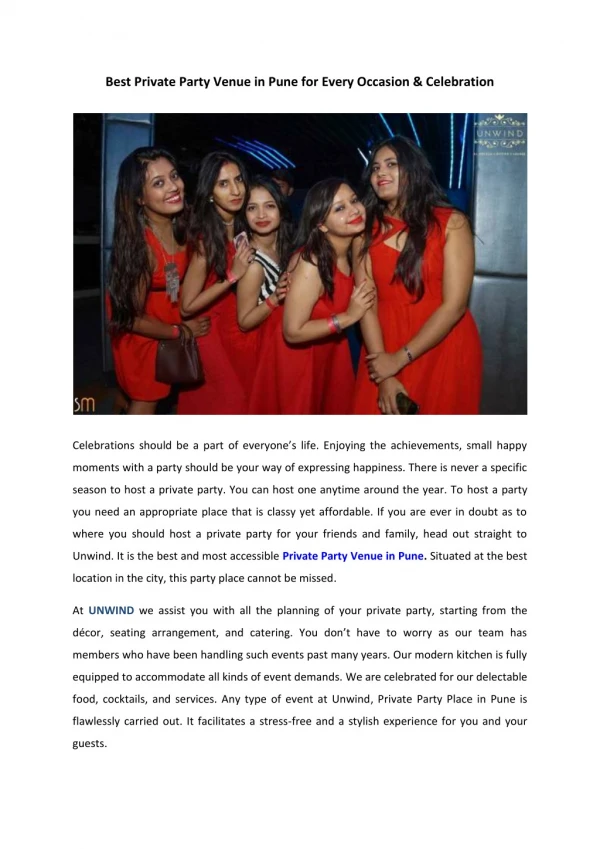 Best Private Party Venue in Pune for Every Occasion & Celebration