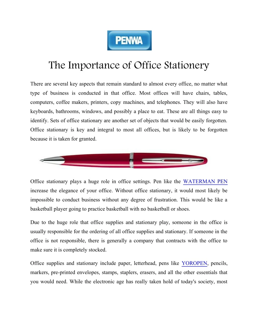 the importance of office stationery