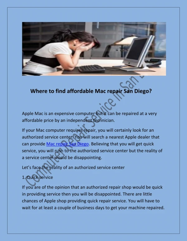 Where to find affordable Mac repair San Diego?